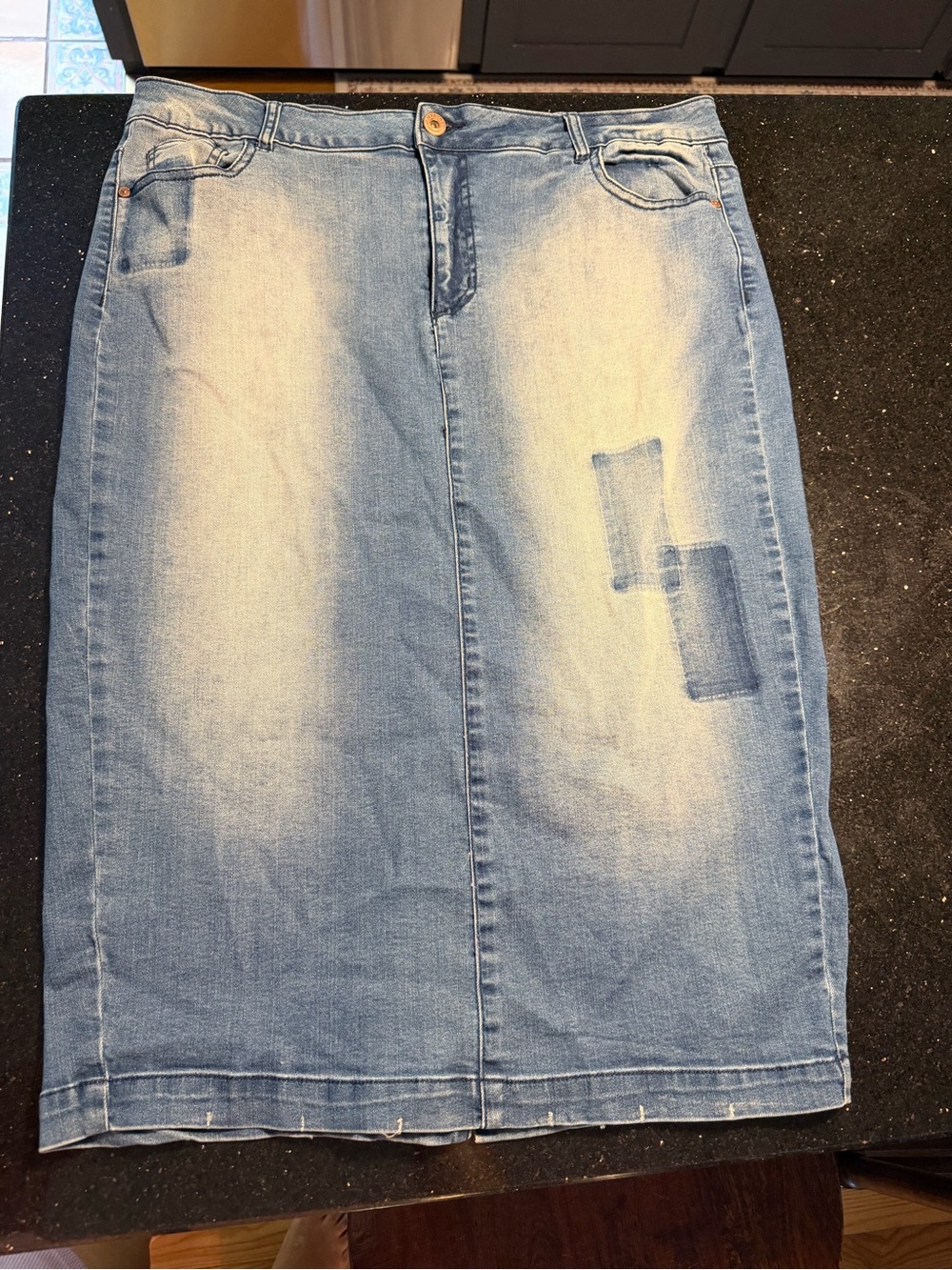 Light Blue Denim Pencil Skirt
